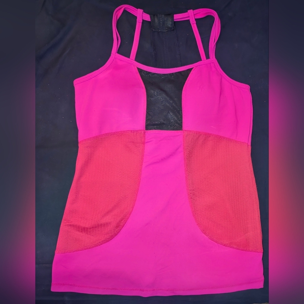 Kyodan Women's Pink/Red/Black Color Block Performance Tank